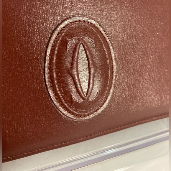 Cartier Bordeaux Leather Must de Cartier A5 Document Case Clutch Bag Wristlet - Picture 3 of 11